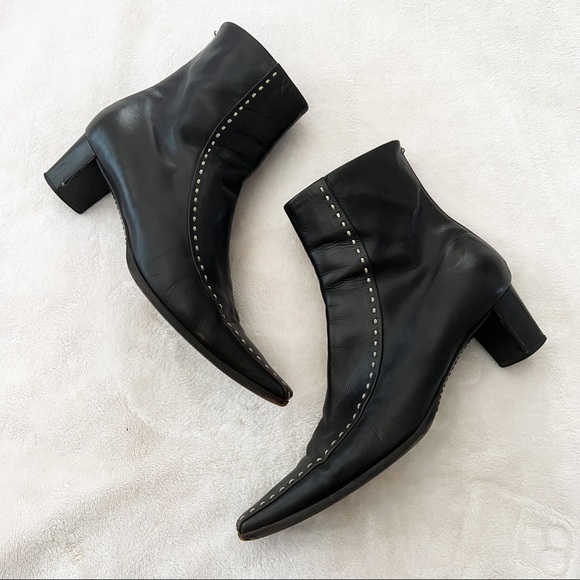 Prada Shoes - Vintage PRADA Black Nappa Leather Heeled Square Toe Boots
